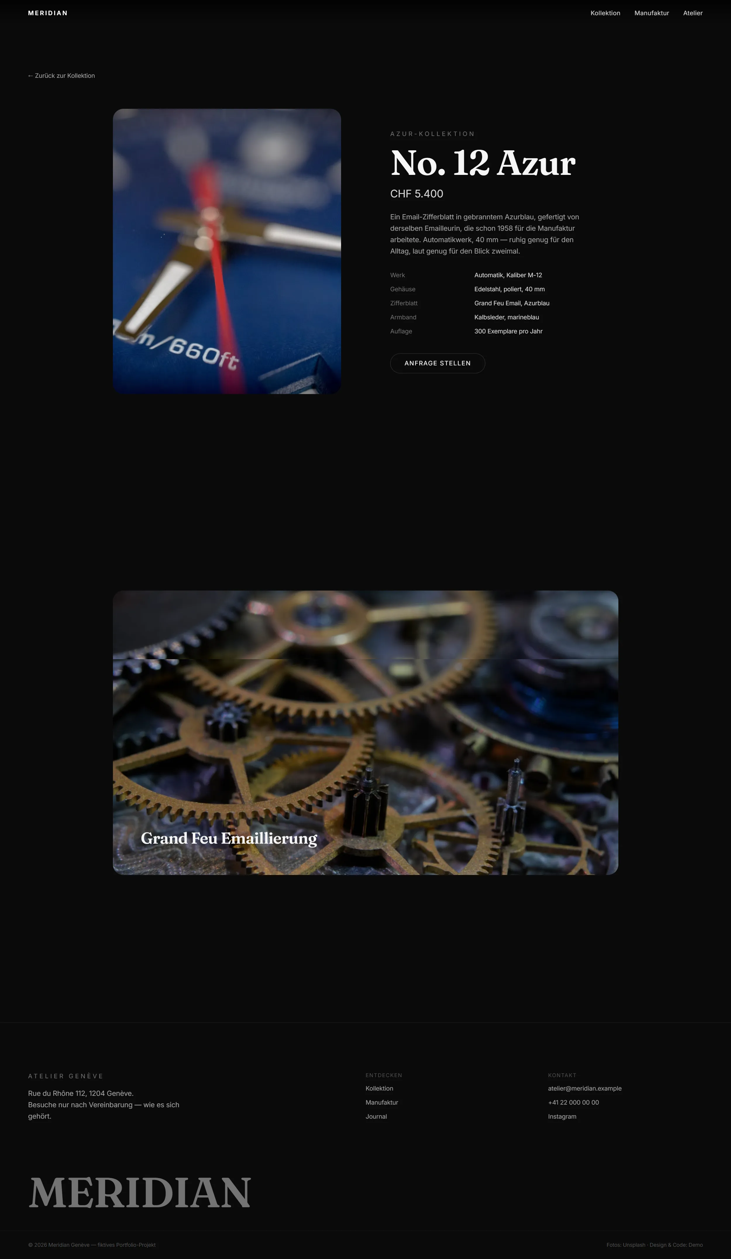 MERIDIAN — Genève, 1932 — Product page — No. 12 Azur